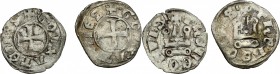Frankish Greece, Thebe.  Guy de la Roche (1280-1287). Lot of two BI Denier tournois