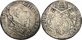 Ancona.  Gregorio XIII (1572-1585).. Testone