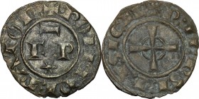 Brindisi o Messina.  Federico II (1194-1250).. Denaro, coniato nel 1247-1248
