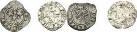 Firenze.  Repubblica (XIII sec.-1532). Lotto di due (2) monete: quattrino e grosso da 3 soldi per Lucca