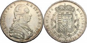 Firenze.  Pietro Leopoldo di Lorena (1765-1790). . Francescone 1785. Sigle L.S. (Luigi Siries, incisore) e accette decussate (Antonio Fabbrini, zecchi...