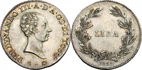 Firenze.  Ferdinando III di Lorena Granduca (1814-1824).. Lira 1823