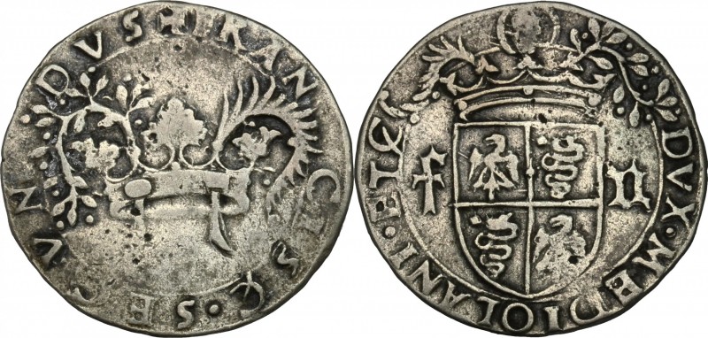 Milano. Francesco II Sforza (1522-1535). Grosso da 5 soldi. CNI 23/27. Cr. 8. MI...