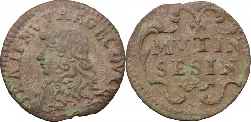 Modena. Francesco II d'Este (1674-1694). Sesino. CNI 16/18. MIR 823. CU. g. 0.71...