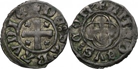 Amedeo VIII Conte (1391-1416). Obolo di bianchetto di II tipo, Chambery o Nyon