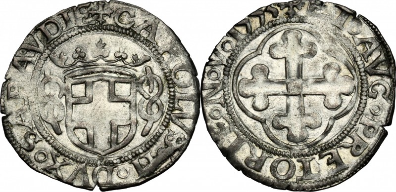 Carlo II (1504-1553). Grosso III tipo, 1553. Bi. 332e. MIR 387b. MI. g. 2.32 mm....