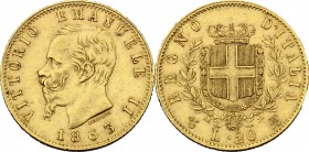 Vittorio Emanuele II  (1861-1878). 20 lire 1863 Torino