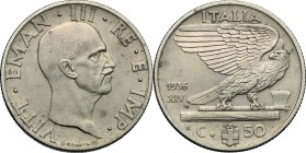 Vittorio Emanuele III (1900-1943). 50 centesimi 1936