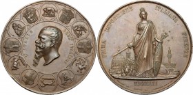 Vittorio Emanuele II (1849-1878). Medaglia per la prima Esposizione Italiana di Firenze, 1861