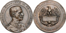Vittorio Emanuele III (1900-1943). Medaglia Esposizione Internazionale delle industrie e delle produzioni, Genova 1908