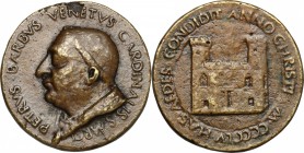 Paolo II (1464-1471), Pietro Barbo. Medaglia 1455, per la costruzione di Palazzo Venezia a Roma