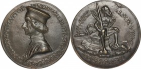 Virgilio Malvezzi (1414-1482), politico bolognese.. Medaglia 1479