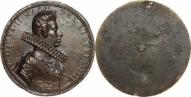 Cosimo II de' Medici (1608-1620).. Medaglia unifacie fusa 1613