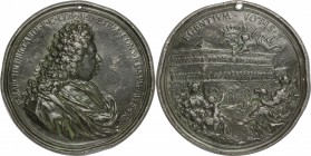 Francesco Ricciardi (1648-1719), marchese.. Medaglia con bordo modanato 1715