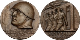 Benito Mussolini (1883-1945).. Medaglia Addis Abeba, 15 maggio A. XIV