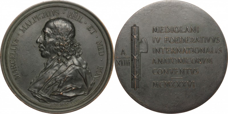 Marcello Malpighi (1628-1694), medico e filosofo. Medaglia 1936, A. XIIII, per i...