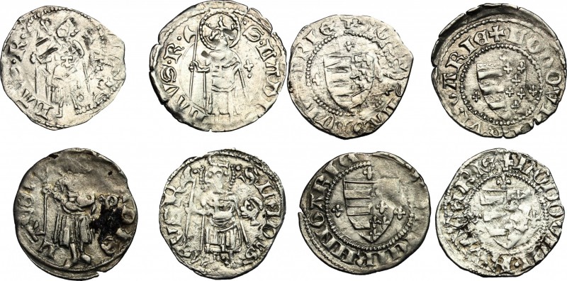 Hungary. Ludwig I (1342-1382). Lot of four Denars. Pohl, Münzzeichen 79-9b; Husz...