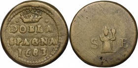 Spain. Coin weights of the \doppia\" of Spain, 1683"""
