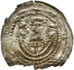 Mieszko III, Brakteat łaciński, Gniezno - cztery głowy - 'rodzinny' - RZADKOŚĆ RRR