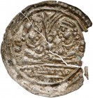 Mieszko III, Brakteat łaciński - dwie półpostacie - b.rzadki R5