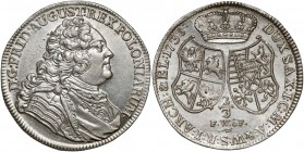 August III Sas, Gulden (2/3 talara) 1738 FWóF, Drezno - PIĘKNY