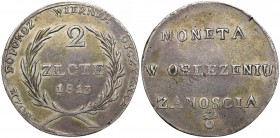 Oblężenie Zamościa, 2 złote 1813 - bardzo ładne R3