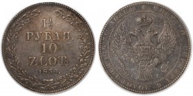 1-1/2 rubla = 10 złotych 1834 НГ, Petersburg - rzadkie