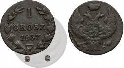 1 grosz 1837, Warszawa - BŁĄD - WM zamiast MW - rzadkość R5