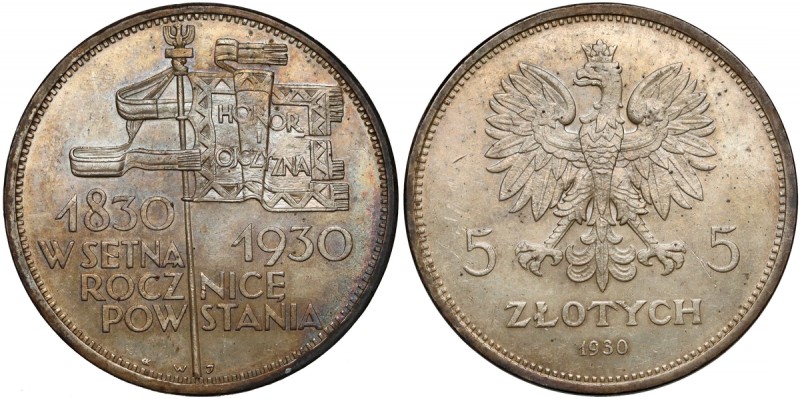 Sztandar 5 złotych 1930
 Egzemplarz bez śladu obiegu. W kilku miejscach ślady l...