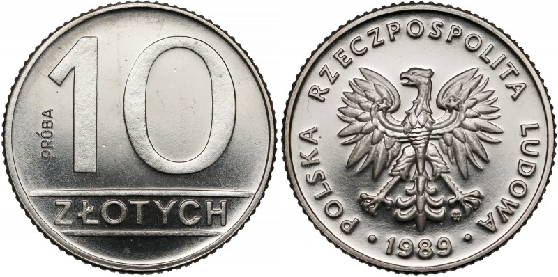 Próba NIKIEL 10 złotych 1989 - lustrzanka
 

Grade: UNC 
Reference: Parchimo...