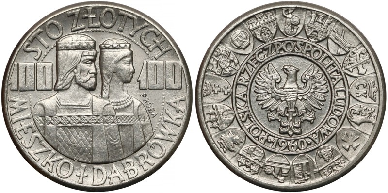 Próba NIKIEL 100 złotych 1960 Mieszko... półpostacie
 

Grade: UNC/AU 
Refer...