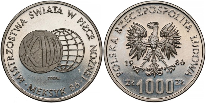 Próba NIKIEL 1.000 złotych 1986 MŚ w Piłce Nożnej Meksyk
 

Grade: UNC 
Refe...