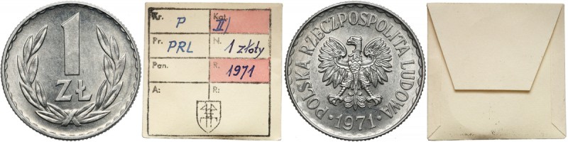 KAŁKOWSKI, 1 złoty 1971
 

Grade: XF+ 
Reference: Parchimowicz 213 h