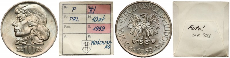 KAŁKOWSKI, Kościuszko 10 złotych 1959 - rzadki - ilustrowane
 Rzadki rocznik, p...