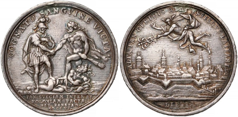 August II Mocny, Medal Pokój w Altranstadt 1706
 Rzadki numizmat z serii medali...