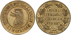 Pomorze, Szczecin, Medalik / żeton - Akademia Żebraków 1884