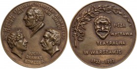 Medal (DUŻY) Wystawa Teatralna w Warszawie 1903 - RZADKI RRR