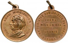 Medal Odsłonicie Pomnika Adama Mickiewicza Lwów 1904 RR