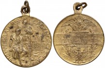 Medal Rosjanie Braciom Polakom 1914 (MAŁY z uchem, brąz)
