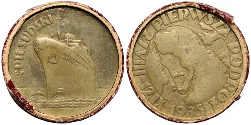 Medal I. podróż statku M/S Piłsudski 1935 - Gdynia - Monfalcone
 Oryginalne pud...