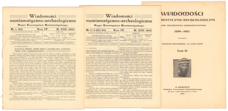 WNA 1902 nr 1, 2-3 (2szt)
 Dwa z trzech zeszytów rocznika WNA 1902. Numer 1 kom...