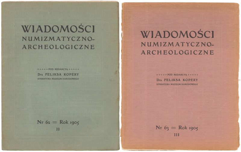 WNA 1905 nr 2, 3 (2szt)
 Dwa z trzech zeszytów rocznika WNA 1905, z okładkami w...