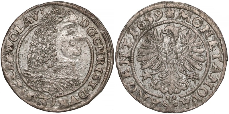 Śląsk, Chrystian wołowski, 3 krajcary 1659, Brzeg - CHRIST
 Pierwszy rocznik tr...