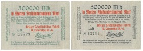 Brieg (Brzeg), W. Lowenthal, 300.000 i 500.000 mk 1923 (2szt)