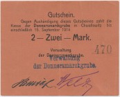 Chwallowitz (Chwałowice), Donnersmarckgrube, 2 mk w.d. 1914