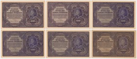 1.000 mkp 08.1919 - II Ser. pojedyncza - MIX literek (6szt)