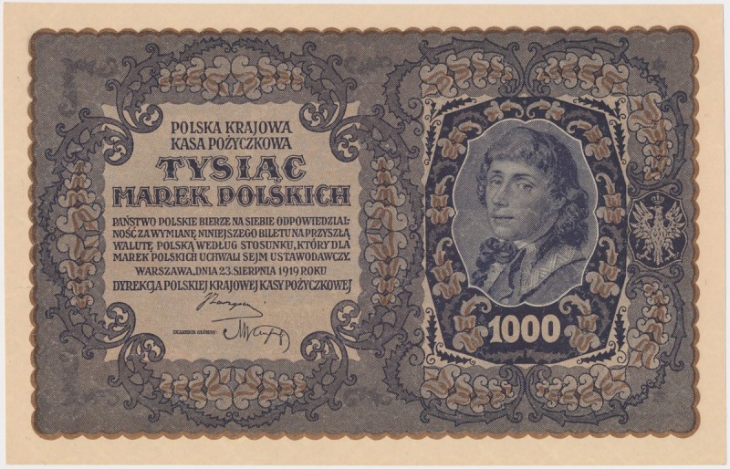 1.000 mkp 08.1919 - III Serja AA
 

Grade: UNC/AU 
Reference: Miłczak 29i