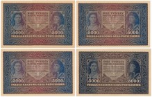 5.000 mkp 02.1920 - II i III Ser. - MIX literek - zestaw (4szt)