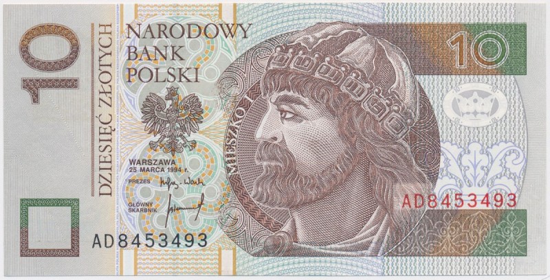 10 złotych 1994 - AD
 

Grade: XF+ 
Reference: Miłczak 196a