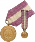 Medal za Długoletnią Służbę - Brązowy (X) - z miniaturą